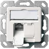 Telegärtner AMJ45 8/8 K Up/50 Cat.6A iekšējā datu kontaktligzda, 2x RJ45, ekranēta, pērļu balta RAL 1013 J00020A0501