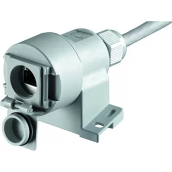 Telegärtner AMJ45 6A kategorijas RJ45 ligzda, taisna, 8P8C, gaiši pelēka, IP67