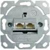 Telegärtner AMJ45 Datu izejas modulis, 2 porti RJ45, Cat.6A ekranēts, 10G, bezinstrumentu IDC, cinka korpuss