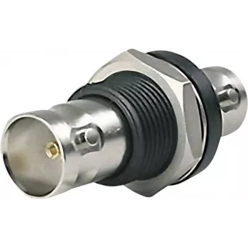 Telegärtner BNC starpsienas adapteris māte uz māti 50 Ohm panelī montējams, niķelēts misiņš, DC-4 GHz