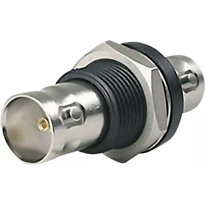Telegärtner BNC starpsienas adapteris māte uz māti 50 Ohm panelī montējams, niķelēts misiņš, DC-4 GHz