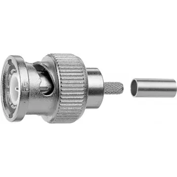Telegärtner BNC preses savienotājs G01 50 Ohm, Crimp/Crimp, profesionāls, A0205, priekš RG-58 C/U, Belden YR23092, UG-1785/U, 5 gab.
