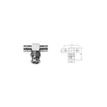 Telegärtner BNC T-adapteris (F-M-F) 75 Ohm video sadalītājs