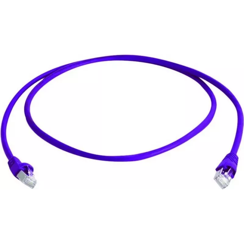 Telegärtner MP8 FS 500 Cat 6a S/FTP komutācijas kabelis, RJ-45 tēviņš uz RJ-45 tēviņš, 0,5 m, violets, bez aizķeršanās
