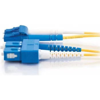 Telegärtner vienmoda LC-Duplex uz SC-Duplex optiskās šķiedras savienojuma kabelis, 3m, LSZH, dzeltens L00890A0041