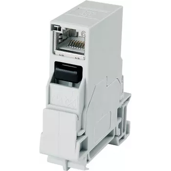 Telegärtner STX RJ45 DIN sliedes kontaktligzda Cat.6A ekranēta, gaiši pelēka