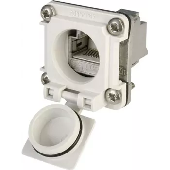 Telegärtner STX V6 RJ45 atloka montāžas savienotāju komplekts Variants 6, 8P8C, ekranēts, Cat.6A, IP67, gaiši pelēks J00020A0483
