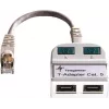 Telegärtner Token Ring sadalītājs RJ45 vīrišķais uz 2x RJ45 sievišķais ekranēts gaiši pelēks J00029A0011