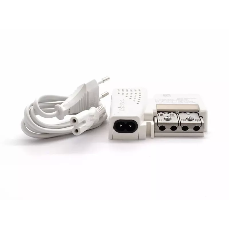 TELEVES PicoKom 1 EC Antenas pastiprinātājs, 1 ieeja, 2 izejas, 12 dB pastiprinājums, 47-694 MHz, F-tipa savienotāji, iekštelpām