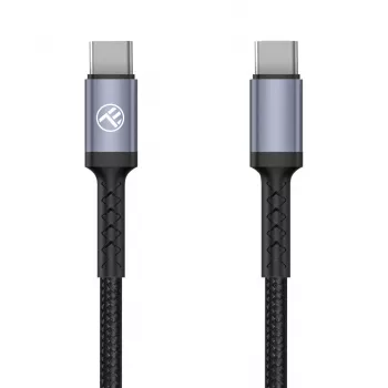 Tellur Type-C to Type-C kabelis 3A PD60W 2m Nylon Melns