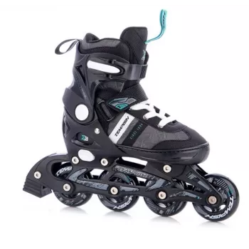 Tempish Dasty 2 33-36 Regulējamas inline skrituļslidas bērniem (melnas/zilas) – ABEC 5, 64mm riteņi