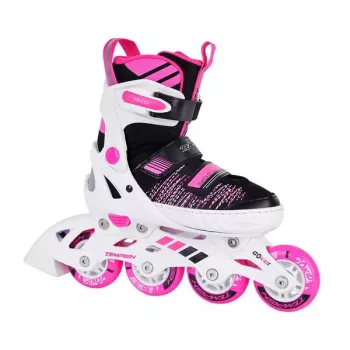 Tempish Gokid Girl regulējamās skrituļslidas meitenēm, EU 29-32 – 64mm PU riteņi, ABEC 5 gultņi, rozā/baltas/purpura