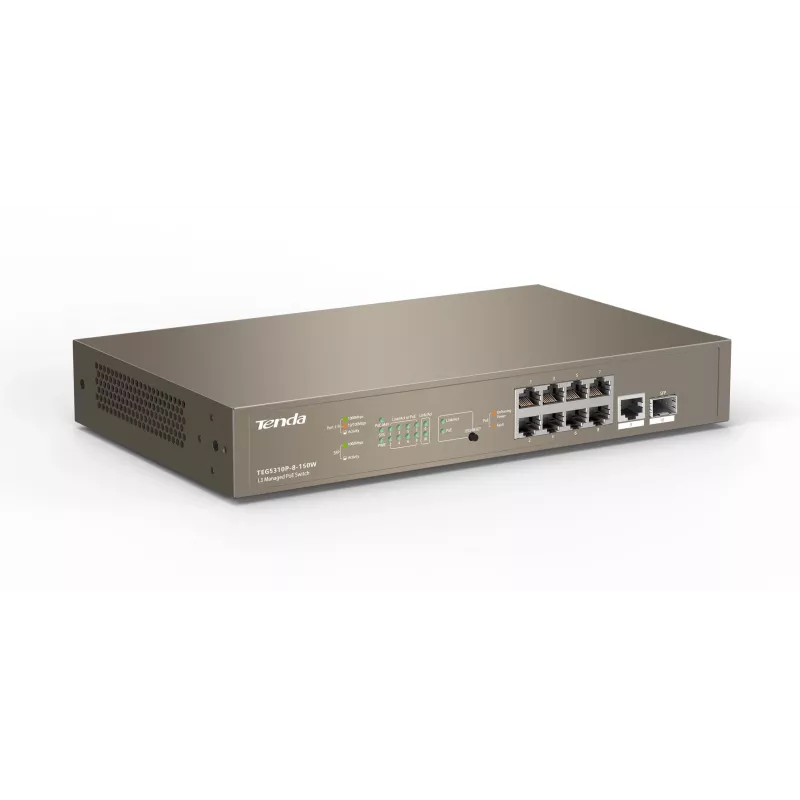 Tenda TEG5310P-8-150W pārvaldīts Layer 3 Gigabit PoE+ slēdzis