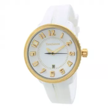 TENDENCE Sieviešu pulkstenis Gulliver Round 2093019 42mm Balta silikona siksniņa