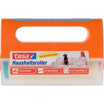 TESA 56511 mājdzīvnieku spalvu tīrīšanas rullītis, īpaši stipra līme, 56 loksnes, 100 mm platums, zili/balti rokturis 56511-00000-07