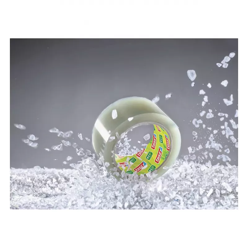 Tesa 58297-00000-01 caurspīdīga PVC iepakojuma lente, 66 m x 50 mm, dabīgās gumijas līme, 60 N stiepes izturība, 1 rullis