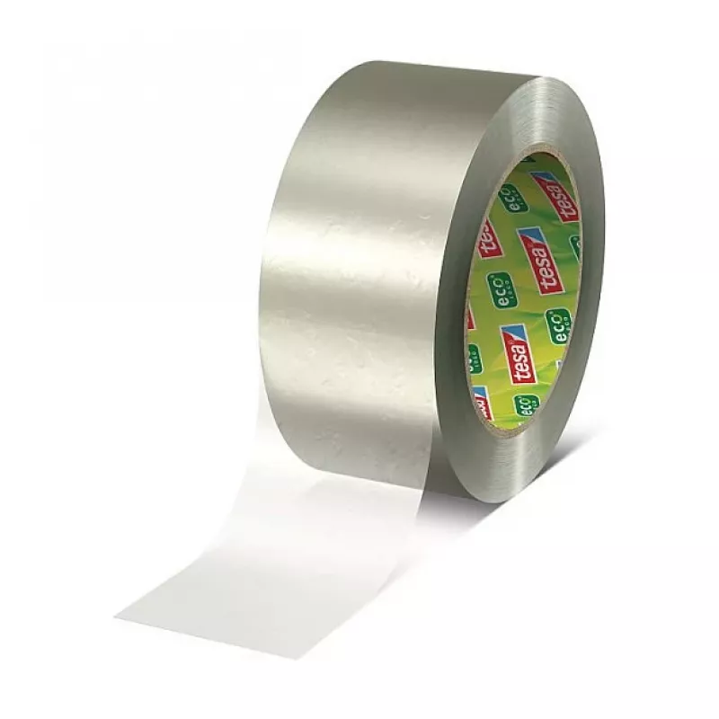 Tesa 58297-00000-01 caurspīdīga PVC iepakojuma lente, 66 m x 50 mm, dabīgās gumijas līme, 60 N stiepes izturība, 1 rullis