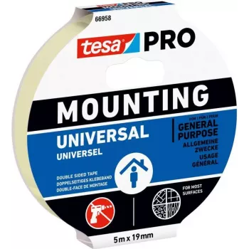 tesa Mounting PRO Universal 66958-00001-00 abpusēja montāžas lente balta 5 m x 9 mm