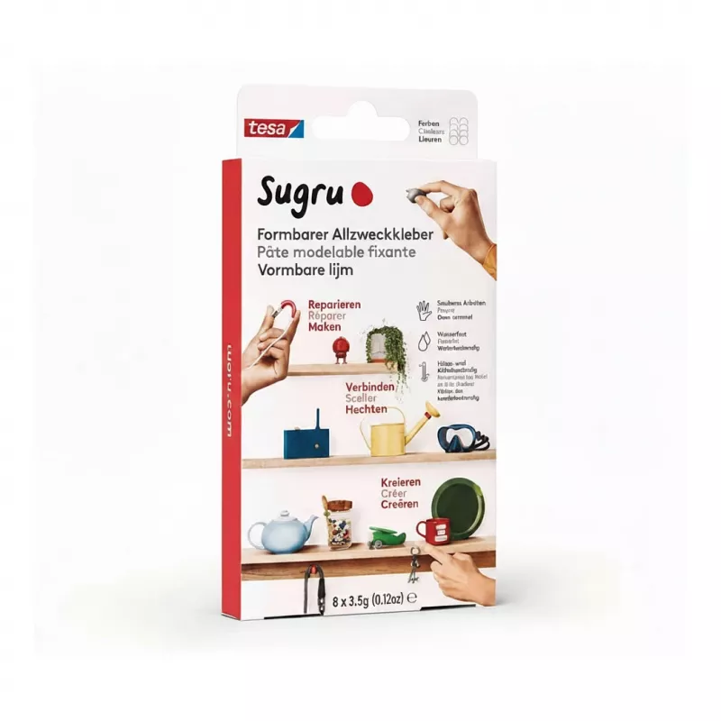 TESA Sugru Moldable All-Purpose Adhesive 8-Pack Multi-Colour