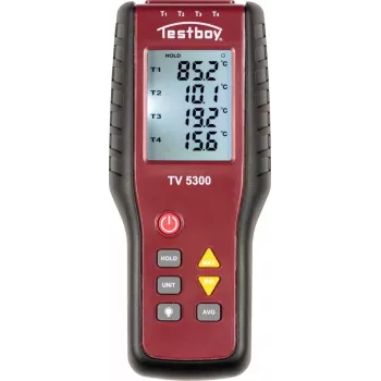 Testboy TV 5300 4 kanālu termometrs -200 līdz +1372 °C ar zondēm