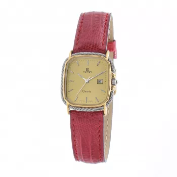 TETRA Women's 125-CC-L Manual Wind Mechanical Wristwatch 27mm Light Blue Dial Grey Shell Cordovan Strap