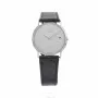 TETRA Sieviešu pulkstenis T-008 30mm Sudraba ciparnīca Melna ādas siksniņa Kvarca
