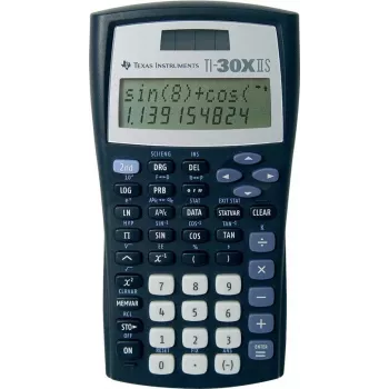 Texas Instruments TI-30X IIS zinātniskais kalkulators, 2 rindu displejs, saules un baterijas barošana, melns