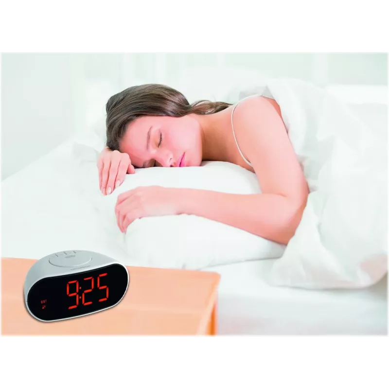 TFA 60.2505 Radio vadāms modinātājpulkstenis ar temperatūras displeju - Balts