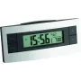 TFA 60.2511 Radio Controlled Alarm Clock - Black/Silver - LCD Display - Indoor Temperature - Snooze - Blue Backlight - 2x AAA