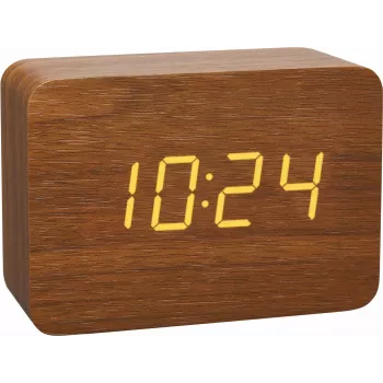 TFA 60.2549.08 CLOCCO Radio-Controlled Alarm Clock Wood-Look Brown
