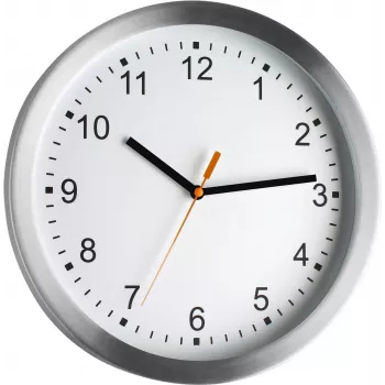 TFA Dostmann 98.1045 Radiovadāmais sienas pulkstenis - Sudraba rāmis, Balts ciparnīca, 30 cm