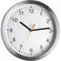 TFA Dostmann 98.1045 Radiovadāmais sienas pulkstenis - Sudraba rāmis, Balts ciparnīca, 30 cm