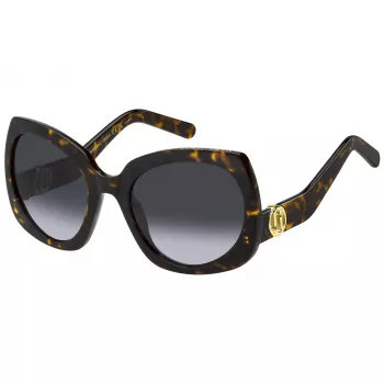 THE MARC JACOBS Sieviešu saulesbrilles MARC808S086 - Melns acetāta rāmis, Pelēka gradienta lēca, 57mm