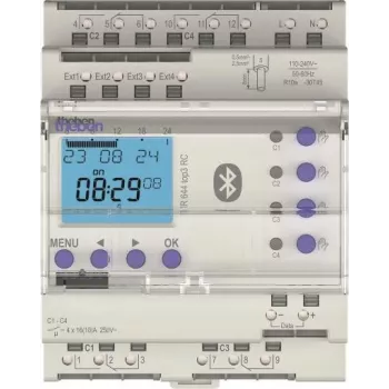 Theben TR 644 top3 BLE RC digitālais laika slēdzis, gada programma, 2 kanāli, DIN sliedei 6440330