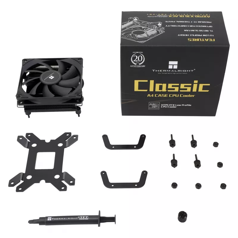 Thermalright AXP90-X36 Black zema profila CPU dzesētājs, 92mm PWM ventilators, ITX, Intel & AMD