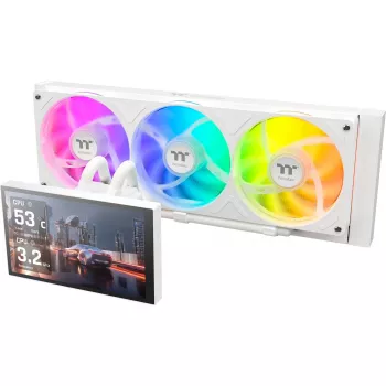 Thermaltake ST360 Ultra Snow White 360mm All-in-One Liquid Cooler ar 2.1 inch IPS LCD displeju