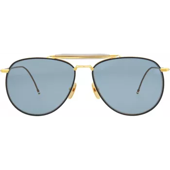 Thom Browne TB015LTDNVY62 Unisex Aviator Saulesbrilles Navy 62mm