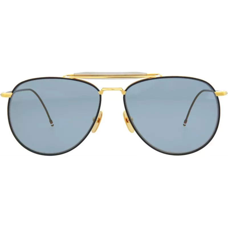 Thom Browne TB015LTDNVY62 Unisex Aviator Saulesbrilles Navy 62mm