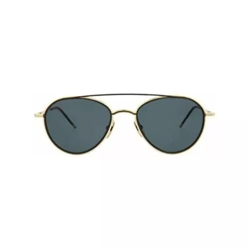Thom Browne TB109ATGLDBLK Unisex Aviator Saulesbrilles Titanija Rāmis Tumši Zaļas Lēcas 53/20/141 mm