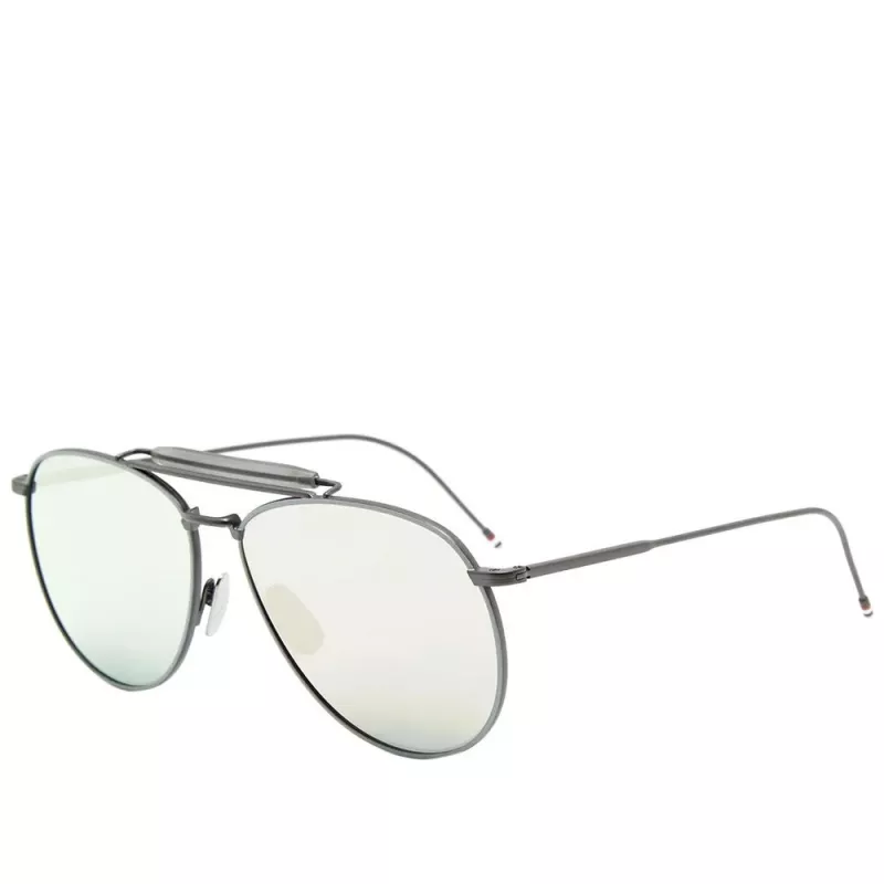 Thom Browne Unisex TB015LTDBLKGR Aviator Saulesbrilles 62/15/144 mm