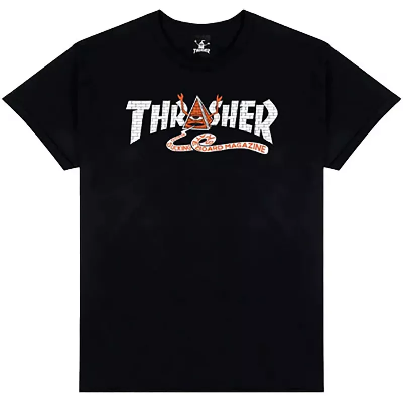 Thrasher x Toy Machine T-krekls Pyramid Melns M