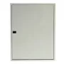 TIBOX AS424 Virsapmetuma sadales skapis, 585x750x115 mm, 4 rindas x 24 moduļi, iekštelpu, caurspīdīgas durvis, balts/pelēks