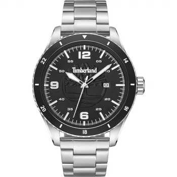 Timberland vīriešu analogais kvarca pulkstenis TDWGH0010503 46mm nerūsējošā tērauda korpuss, brūna ādas siksniņa, zils ciparnīca
