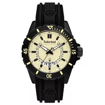 TIMBERLAND Vīriešu Medford 46mm Bēšs Ciparnīca Melna Silikona Siksniņa Kvarca Pulkstenis 15578JSB-14P