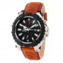 Timberland vīriešu pulkstenis TBL1331JS-02C 45mm nerūsējošais tērauds kvarca analogs melns ciparnīca brūna ādas siksniņa