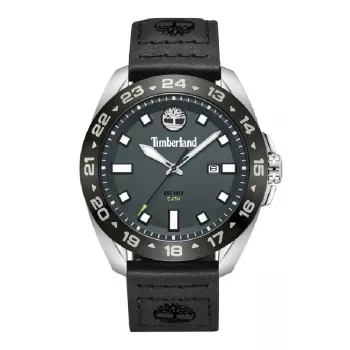 TIMBERLAND Vīriešu pulkstenis TDWGB0029402 Henniker II 44mm Brūna ādas siksniņa Melns ciparnīca Kvarcs