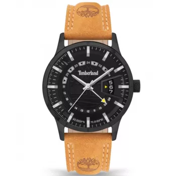 Timberland vīriešu pulkstenis TDWGB2201504 Henniker II 42mm zils ciparnīca brūna ādas siksna kvarcs