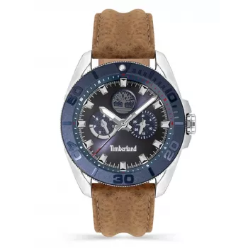 Timberland vīriešu pulkstenis TDWGF2200903 45mm nerūsējošais tērauds brūna āda