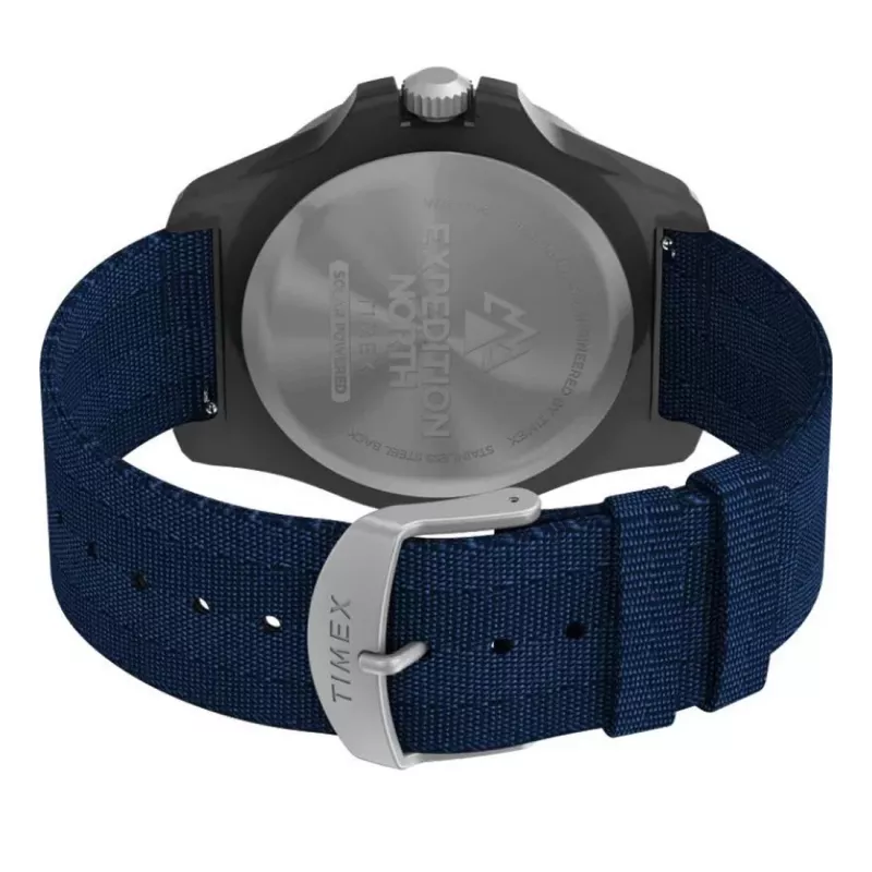 TIMEX Vīriešu Expedition North Field Post Solar Pulkstenis TW2V40300 – 46mm Nerūsējošais tērauds, Zaļš ciparnīca, Brūna ādas siksna, Saules kvarca