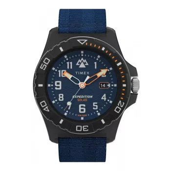 TIMEX Vīriešu Expedition North Field Post Solar Pulkstenis TW2V40300 – 46mm Nerūsējošais tērauds, Zaļš ciparnīca, Brūna ādas siksna, Saules kvarca